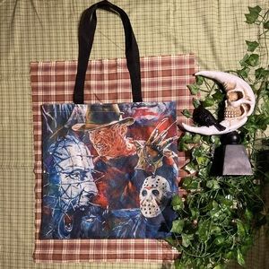 Goth horror eco friendly canvas tote bag